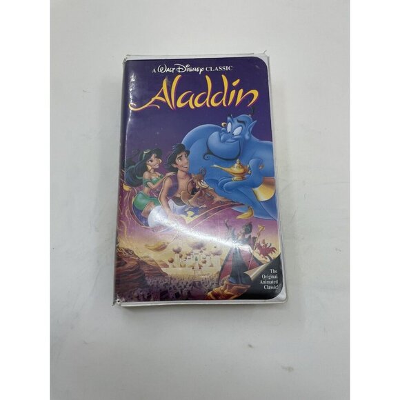 Disney Black Diamond VHS Aladdin 1993 Animated Classic OOP Tape - Picture 1 of 8